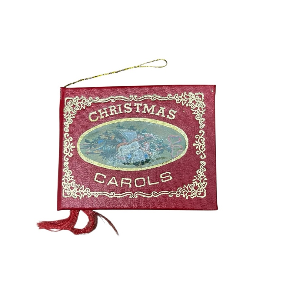 Vintage Red Christmas Carols Tree Ornament‎ - Picture 2 of 4
